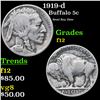 Image 1 : 1919-d Buffalo Nickel 5c Grades f, fine