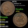 Image 1 : 1876 Indian Cent 1c Grades xf+