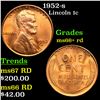1952-s Lincoln Cent 1c Grades GEM++ RD
