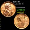 Image 1 : 1951-d Lincoln Cent 1c Grades GEM Unc RD