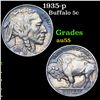 1935-p Buffalo Nickel 5c Grades Choice AU