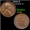 1935-d Lincoln Cent 1c Grades Choice AU/BU Slider+