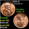 1952-d Lincoln Cent 1c Grades GEM++ RD