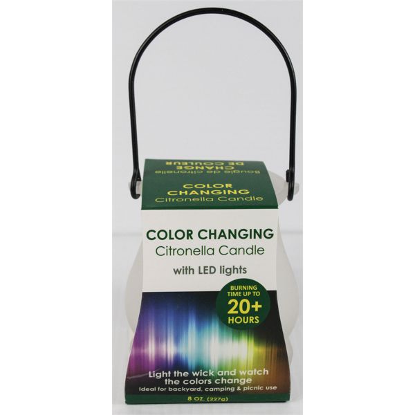 COLOR CHANGING CITRONELLA CANDLE W/LED LIGHTS