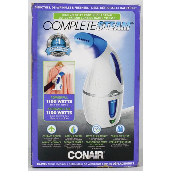 CONAIR COMPLETE STEAM SYSTEM TRAVEL FABRIC STEAMER