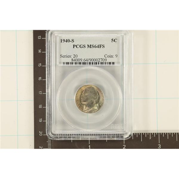 1940-S JEFFERSON NICKEL PCGS MS64FS (FULL STEPS)