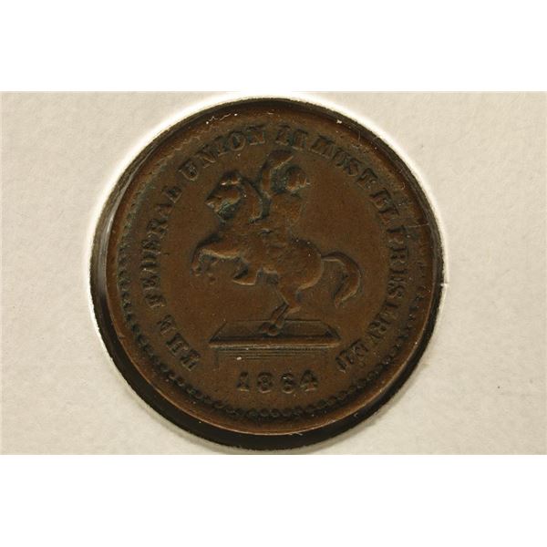 1864 CIVIL WAR TOKEN "THE FEDERAL UNION IT MUST BE
