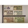 Image 2 : 6-THI BANK NOTES: 2-1 BAHT, 2-5 BAHT, 1-10 BAHT &