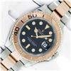 Image 2 : Rolex Mens 18K Rose Gold And Stainless Steel Black Dial Yachtmaster 40MM