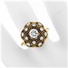 Image 3 : Antique 18K Gold 1.03 ctw European Transitional Diamond Cluster Beaded Dome Ring