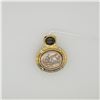 Image 1 : 18k Yellow Gold Pendant with Black Opal, Diamonds & Silver Erotic Insert