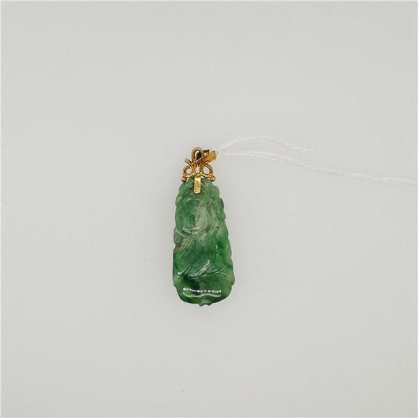 Antique Chinese Carved Greed Jadeite Pendant