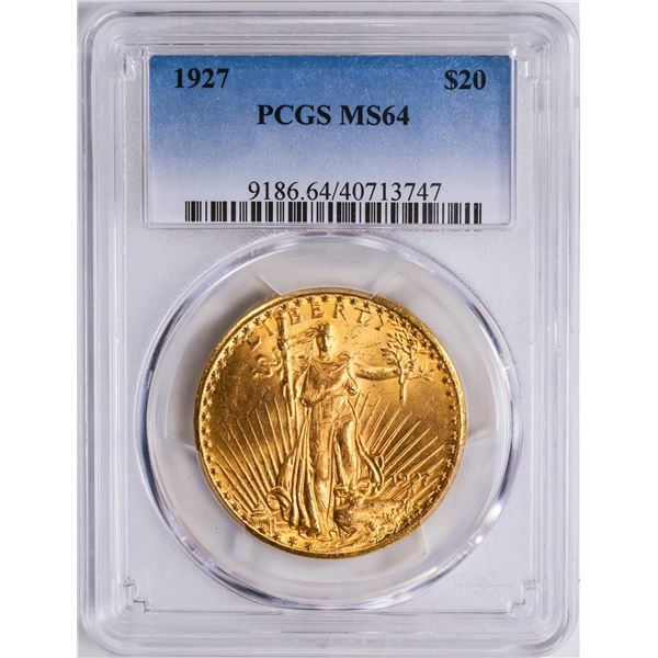 1927 $20 St. Gaudens Double Eagle Gold Coin PCGS MS64