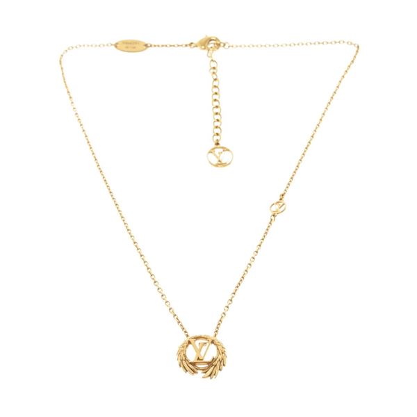 Louis Vuitton Gold-tone Collier LV Angel Pendant Necklace