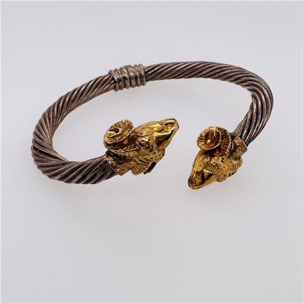 Sterling Silver & 18K Yellow Gold Crossover Bracelet by Ricardi