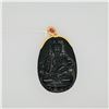 Image 1 : 18K Yellow Gold & Carved Quartz Pendant by Carlo Rici