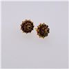 Image 1 : Antique Thai 22k Gold Cluster Earrings with Flat Cut Diamonds