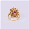 Image 4 : 18k Gold Ruby & Diamond Art Deco Style Cocktail Ring