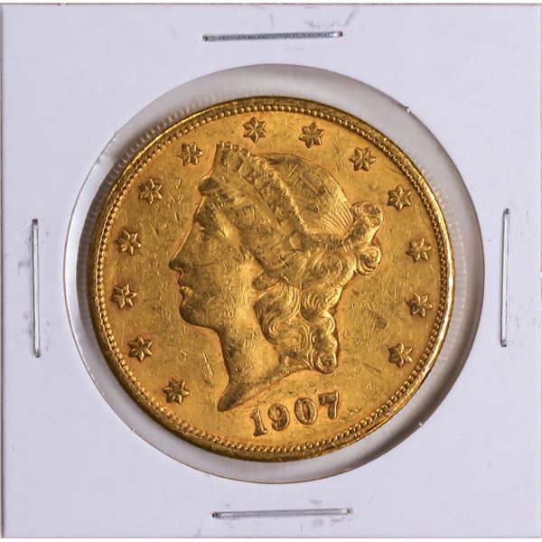 1907 $20 Liberty Head Double Eagle Gold Coin VF