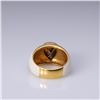 Image 4 : 18k Yellow Gold Enameled & Cognac Diamond Ring
