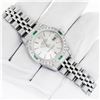 Image 4 : Rolex Ladies Quickset Silver Index Diamond Lugs & Emerald Datejust Wristwatch
