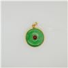 Image 1 : 14k Yellow Gold Jadeite & Ruby Pendant