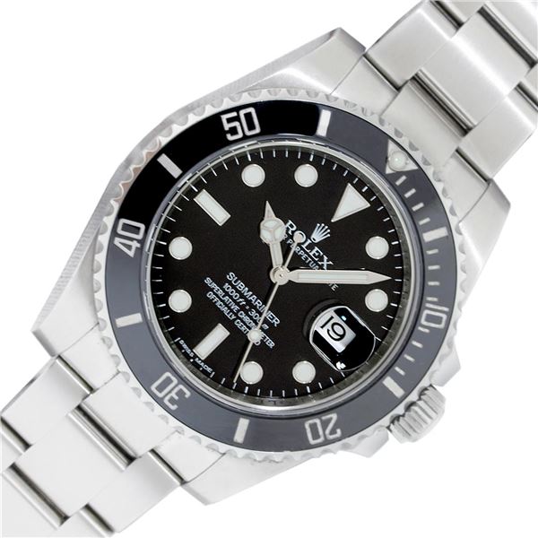 Rolex Mens Stainless Steel Ceramic Insert 40mm Submariner Wristwatch