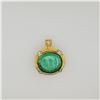 Image 1 : 18K Gold & Diamond Pendant with Antique Venetian Glass Cameo Medallion