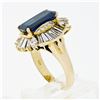 Image 9 : Estate 18k Gold 6.80 ctw AGL Emerald Cut Sapphire Diamond Ballerina Cocktail Rin