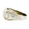 Image 5 : Men's Antique Art Deco 14K White Gold 0.75 ctw European Diamond 3 Stone Band Rin