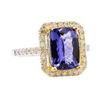 Image 1 : 3.31 ctw Tanzanite and Diamond Ring - 14KT White Gold