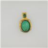 Image 1 : 18K Gold, Emerald & Diamond Pendant with Antique Venetian Glass Cameo Medallion