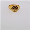 Image 1 : Vintage 18K Yellow Gold Ring with Engraved Fleur de Lis