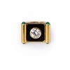 Image 1 : Large 18k Yellow Gold Moissanite & Emerald Ring by Carlo Rici