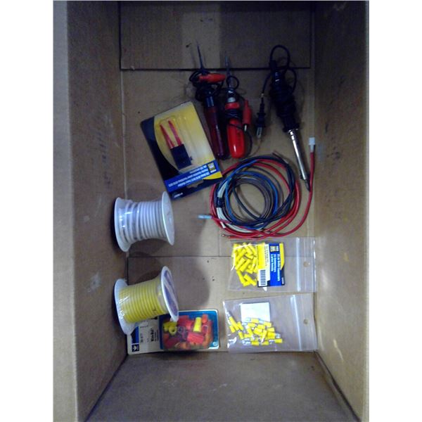 Wiring assortment with 2 power testers and soldering gun