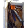 Image 3 : Wood storage box with grease gun and misc.