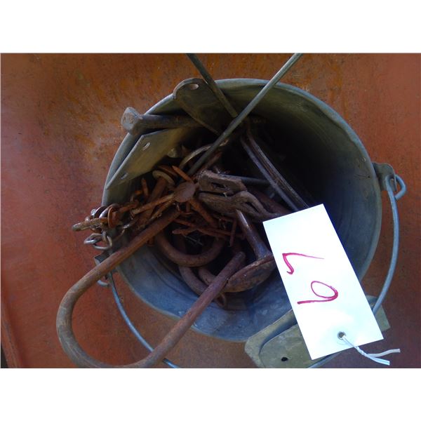 Pail with U brackets and misc.