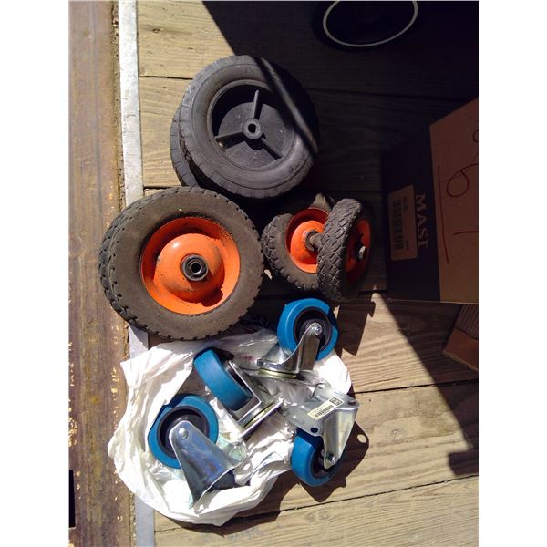Box of assorted wheels (10)