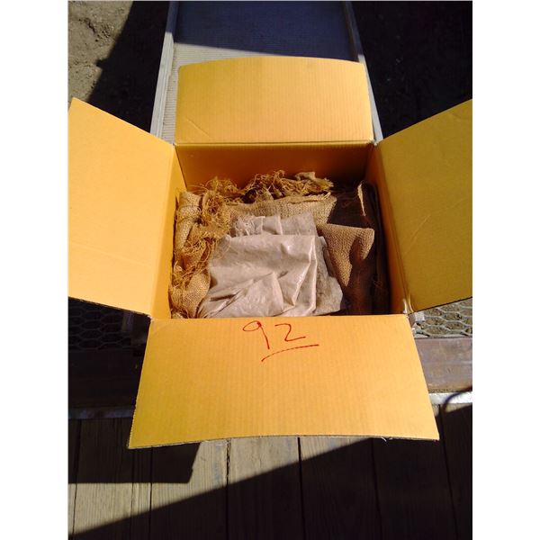Box of gunny sacks
