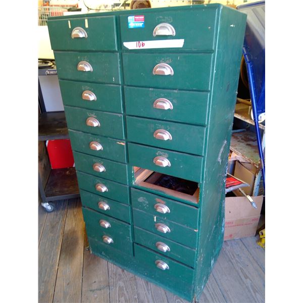 Storage drawers cupboard with contents ( 21"D, 59" H, 30.5 " W)