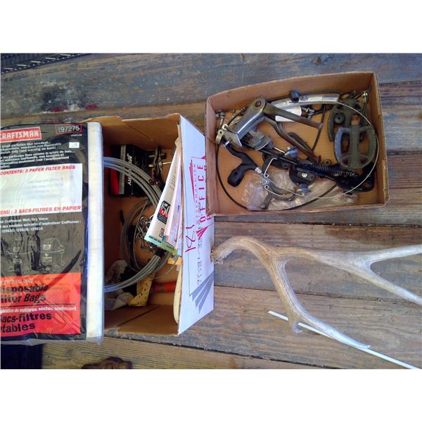 Asst bike parts, Mercury Flo-torq hub and misc.