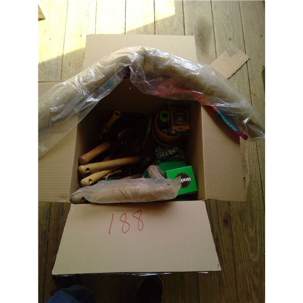 Box of gardening supplies