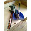 Image 1 : Pruning sheers, hedge trimmer, and broom /dustpan