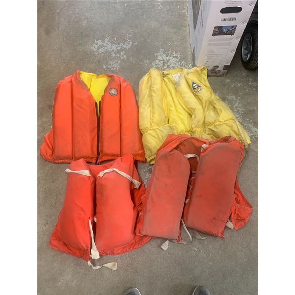 4 life jackets
