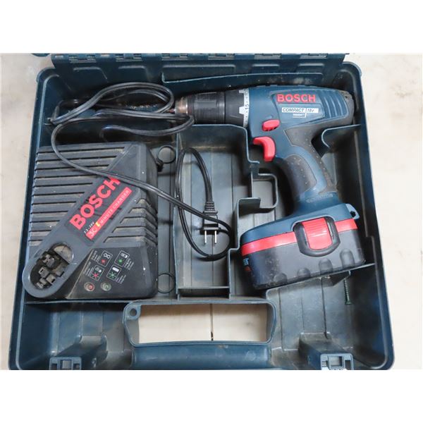 Bosch Compact 18V cordless drill with charger and case