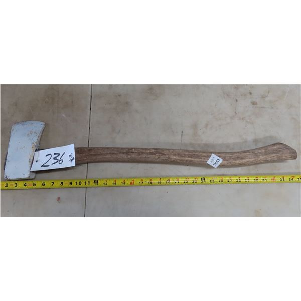 Axe with white painted head