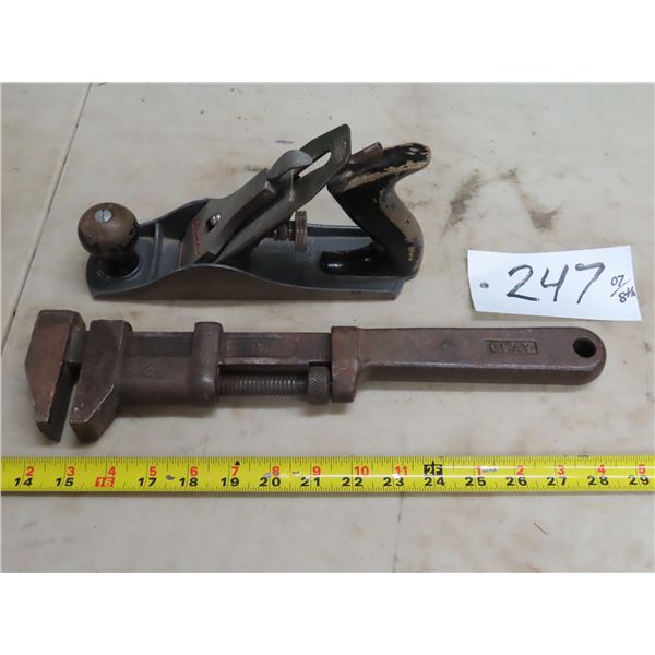 Handyman planer + "Gray" Pipe wrench