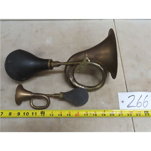 Vintage bulb horns - Large one has a hole