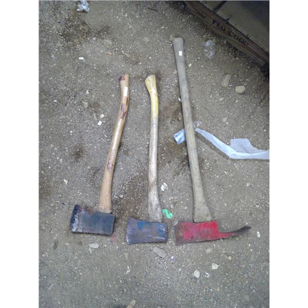 2 axes and 1 pulaski ( fire jumper axe)