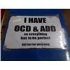 Image 1 : approx 8 X 11 3/4 tin sign " ACD/OCD"